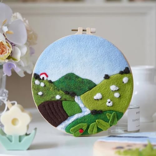 Wonafa DIY Wool Needle Felt Starter Kit, Beginner Needle Felt Kit with Wool Felt Bag, Felts Needles, Photo Frame, Foam Mat, Felts Cloth and Instructions for Home Decor, Art Crafts (K1) - Image 5