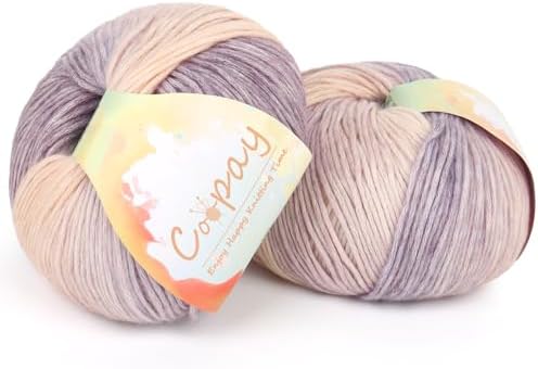 Coopay Yarn for Crocheting & Knitting, Gradient Cake Yarns (Camel Bell) by Coopay