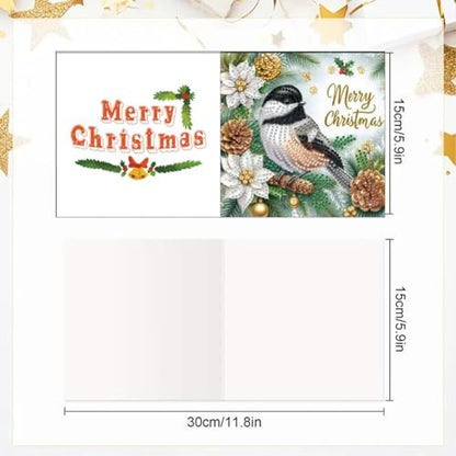 6pcs DIY Diamond Art Christmas Cards Kit with Envelopes & Tools-Diamond Dot Greeting Cards,Xmas 5D Rhinestones Painting for Adults,DIY Craft Family Friend Xmas Gifts(Christmas Bird) - Image 7