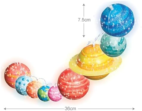 4M DIY Solar System String Lights - Outer Space Art & Craft Kit, Kids 5+ - Image 3