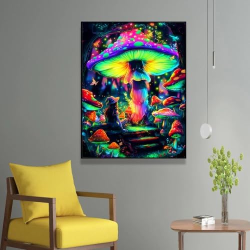 Nancency DIY Paint by Number for Adults,Painting Kits for Adult,Color by Numbers,Paint by Number Canvas Crafts Watercolor for Beginner Room Decor (Mushroom) - Image 6