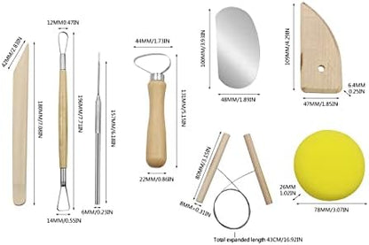 Pottery Sculpting Clay Cleaning Tool Kit Set, Clay Cutting, Modeling, Trimming Tools, for Beginner Level Pottery and Smoothing, Cleaning, Carving, Shaping and Sculpting Multicolor - Image 6