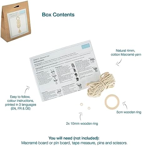 Trimits Make Your Own Macramé Decoration Kit, Natural Owl - Image 5