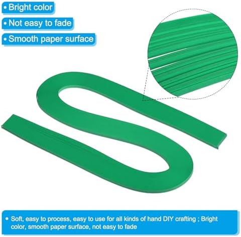 PATIKIL 600pcs Quilling Strips Paper 1/8"(3mm) 21"(54cm) Origami Paper Quilling Strip for Art DIY Hand Craft Christmas, Grass Green - Image 3