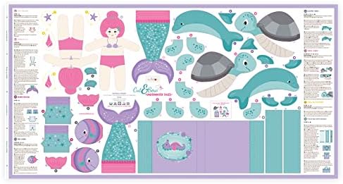 kullaloo Cut & Sew Fabric Panel – Mermaid Craft Sewing Kit for Kids Beginners – DIY for Girls & Boys (Underwater Tales) - Image 4