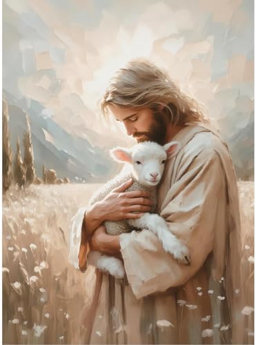 Jesus Paint by Numbers Kit for Adults Framed Canvas, Frameworkless by FairylandJinWenn