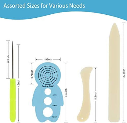 KITANIS 9 Pieces Multifunctional Slotted Quilling Tool and Supplies Kit Ergonomic for Beginner, Advanced Quiller, DIY, Handcraft, Scrapbooking, Card Making, Bookbinding and Origami - Image 3