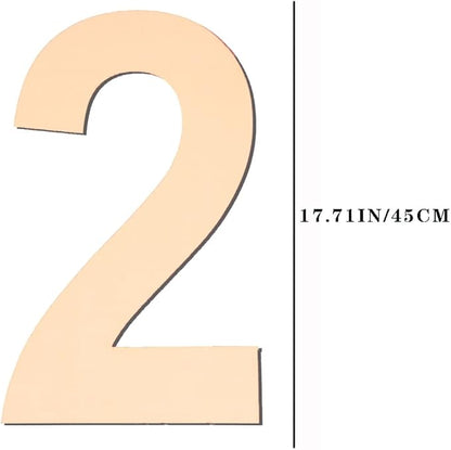 17 inch Large Wooden Numbers, Wood Number, Blank Wooden Number, Wooden Sign Board, Wooden Numbers for Crafts, DIY Projects, Birthday, Party, Wedding Decorations (Number 2)