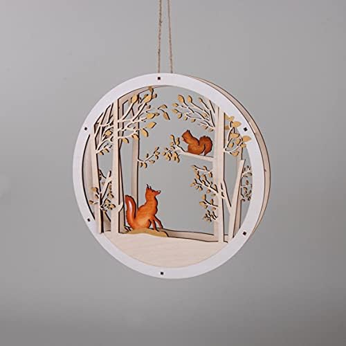 Rayher Wood Building Kit for 3D Wreath with Fox and Squirrel Design, Seasonal DIY Wood Craft Set with 9 slot-together Pieces, Diameter 30cm, natural wood, 63156505 - Image 6