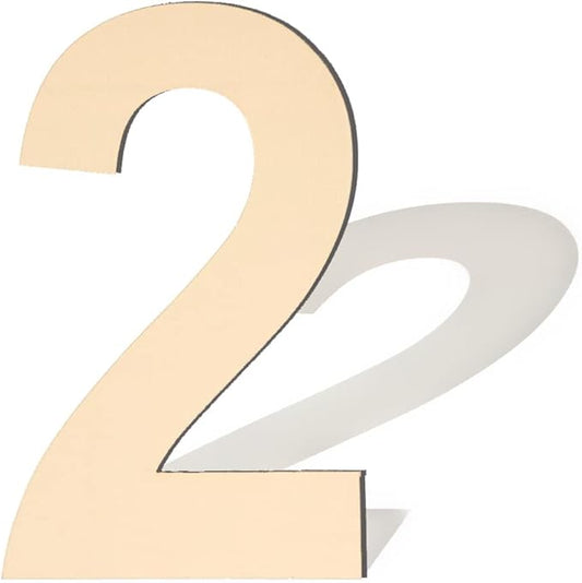 15 Inch Wooden Number 2, Unfinished Large Wood Numbers for DIY Craft & Party Decorations