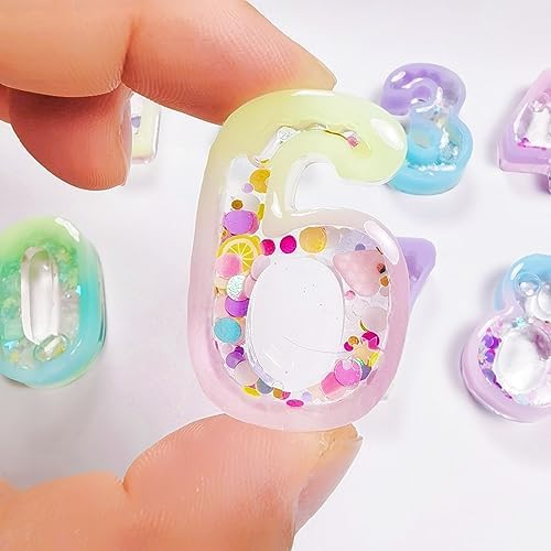 Number Resin Shaker Molds Set 0-9 Keychain Charms Pack of 22 Epoxy Silicone Trays Precision Tip Applicator Bottle Kit Bundle - Image 4