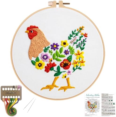 Louise Maelys Hen Embroidery Kit for Beginners Farmhouse DIY Craft by LouiseMaelys