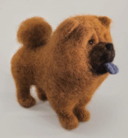 Wizardi Beginner Needle Felting Kit for Adults - Chow-Chow. Animal Felting Kit 4.92x5.31 Inches. Felting Tools. Wool Felting Supplies. Felt Crafts. Wool Felt. V-147C Charivna Mit by Wizardi