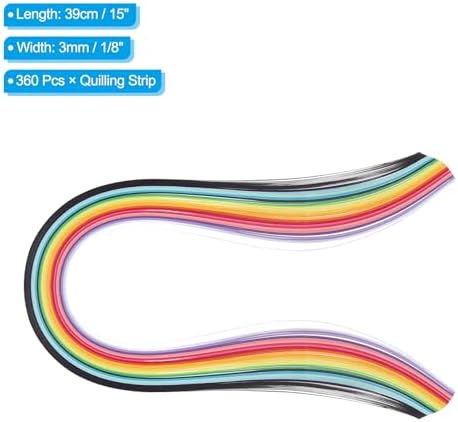 PATIKIL 360pcs Quilling Paper Strips Paper Flowers Quilling Kits 1/8"(3mm) Origami Paper for Adults Beginner Art Craft, 15"(39cm) 24 Colors - Image 2