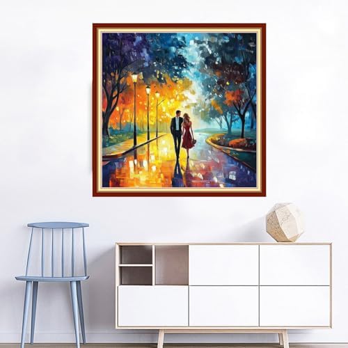 Joyhoor Cross Stitch Kits for Beginners Stamped Cross-Stitch Supplies Needlework preprint Embroidery Kits for Adults DIY Needlepoint Kits Embroidery Patterns 11CT-Romantic Couple 18x18 inchs - Image 2