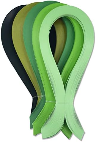 CrafTreat Green Quilling Paper Strips for Craft Work - 500 Quilling Strips 3mm 30 CM Length - Paper Quilling for Decorating Cards, Gift Bags, Picture Frames and Scrapbooking by CrafTreat