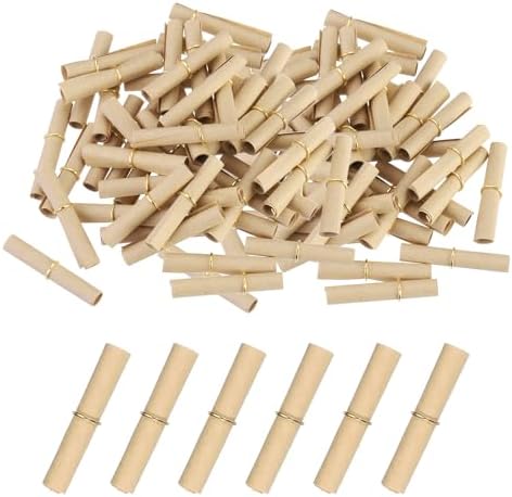 MECCANIXITY 300Pcs Message Paper Scrolls 3x6cm Lucky Wishing Khaki by MECCANIXITY