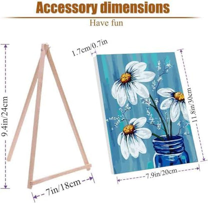 4 Pack paint by numbers kit for adults Framed Canvas with Wooden Easel - Image 2