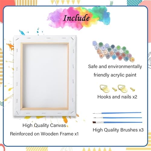 Hestarcul Flowers Adult Paint by Number Kits with Frame,Sunflower Painting Kits on Canvas,Large Color by Numbers Watercolor Gifts for Friends Home Wall Decor - Image 4