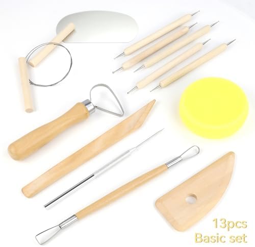 13 Pcs Clay Tools Kit, Pottery & Clay Sculpting Tools, Polymer Clay Tools for Adults, Pottery Craft, Drawing, Dotting, Baking, Carving, Molding, Modeling, Shaping - Image 7