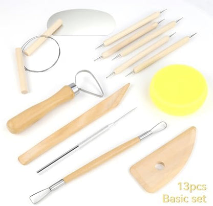 13 Pcs Clay Tools Kit, Pottery & Clay Sculpting Tools, Polymer Clay Tools for Adults, Pottery Craft, Drawing, Dotting, Baking, Carving, Molding, Modeling, Shaping - Image 7