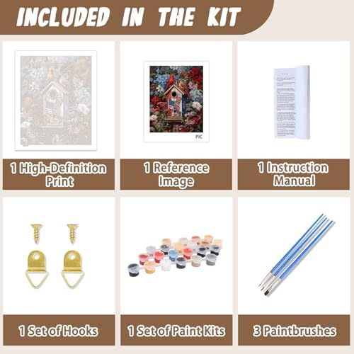XTCIXAL Paint by Numbers Kit for Adults, Cardinal, 16X20 Inch - Image 5