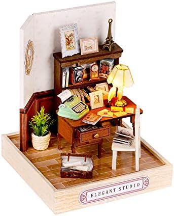 DIY Miniature Dollhouse Kit with Furniture Plus Dust Proof for Teens Adults by TuKIIE