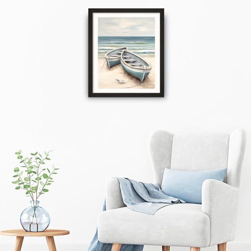 Natuyalo Paint by Numbers for Adults Beginner, Boat on the Beach Acrylic Easy Paint by Numbers Kits Craft Kits for Adults Suitable for Home Wall Decoration Flameless 16x20 Inch - Image 3