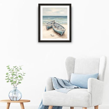 Natuyalo Paint by Numbers for Adults Beginner, Boat on the Beach Acrylic Easy Paint by Numbers Kits Craft Kits for Adults Suitable for Home Wall Decoration Flameless 16x20 Inch - Image 3