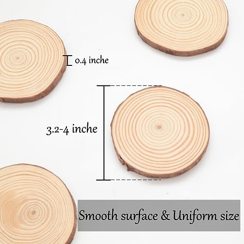 Natural Wood Slices for Crafts, 70 Pcs Unfinished Pine Wood Circles - Image 2