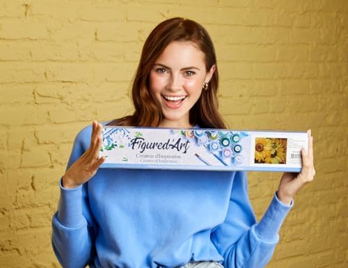 Figured'Art Paint by Numbers Kit for Adults Sunflower in Full Bloom 16"x20" - Craft Art Painting DIY Kit Rolled Canvas Without Frame - Image 2