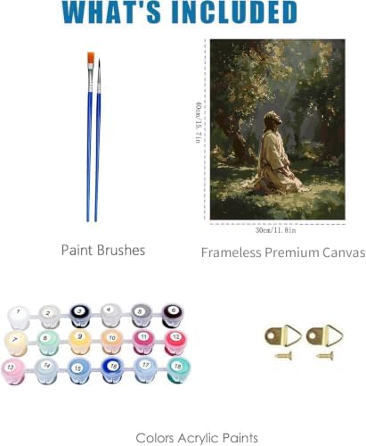 YOLENIX Jesus Paint by Numbers Kit for Adults Beginner (Without Frame) - Image 5