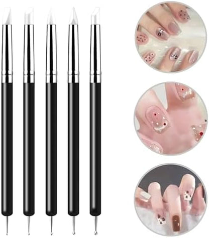 15 PCS Blue Clay Sculpting Tools Set, Professional Silicone Brushes & Dotting Tools Kit for Polymer Clay, Air Dry Clay, Pottery, Modeling & Crafting for Adult-Black - Image 5