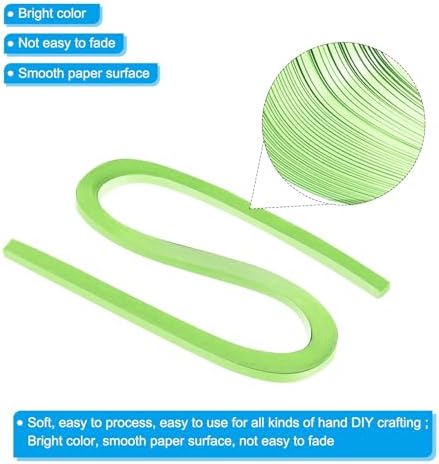 PATIKIL 60pcs Metallic Quilling Strips Paper 3mm(1/8") x 54cm Origami Paper Quilling Kits for Adults Beginner Art DIY Craft Christmas, Green - Image 3