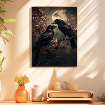 Gothic Raven Paint by Numbers Kit for Adults Framed Canvas, Frameworkless - Image 4
