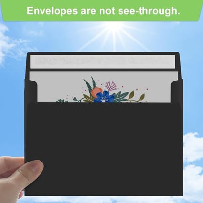 70 Packs A4 Envelope, Black A4 Envelopes, 4x6 Photo Envelopes for Invitations, Envelopes Self Seal for Weddings, Baby Shower, Photos, Postcards, Greeting Cards, Mailing - Image 5