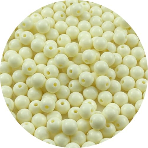 200pcs Acrylic Round Beads for Crafts 10mm Resin Candy Color Spacer Beads with Hole for Jewelry Making Sewing Crafts Decoration Necklaces Bracelets Earrings Supplies(Cream) by Unknown