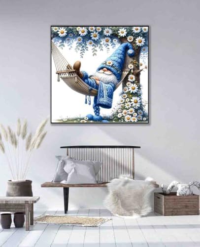 DYAIANGMU Gnome Stamped Cross Stitch Kit for Adults 13.7x13.7 inches - Image 4