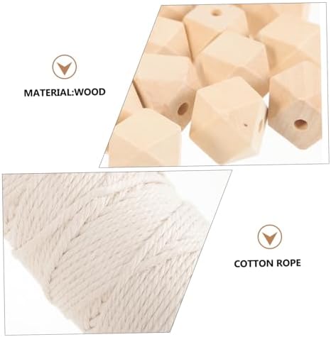 Alipis Macrame Supplies Kit Braided Cord Beads Rings Wood Sticks Complete Macrame Kit for Adults Wall Hanging Projects - Image 4