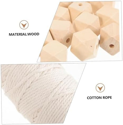 Alipis Macrame Supplies Kit Braided Cord Beads Rings Wood Sticks Complete Macrame Kit for Adults Wall Hanging Projects - Image 4