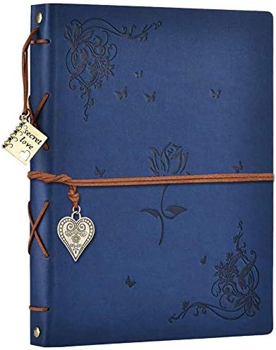 ZEEYUAN Leather Scrap Book DIY Photo Memory Book Scrapbook Photo Album 60 Pages (Rose Blue) by ZEEYUAN