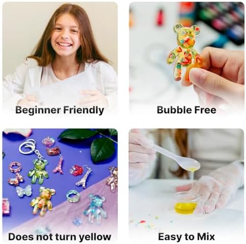 ESAM Group UV Resin Jewelry Making Kit for Kids, Teens & Beginners – Complete Starter Set with UV Lamp, 6 Silicone Molds, 48 Glitter, 3 Pigments, Jewelry Findings, Dried Flowers & Tools (Deluxe kit) - Image 6
