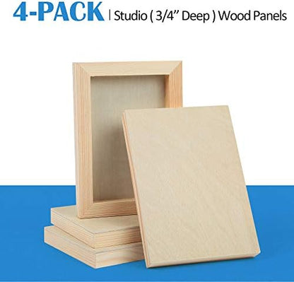 Falling in Art 4 Pack 5x7’’ Unfinished Birch Wood Panels Kit for Painting - Image 6