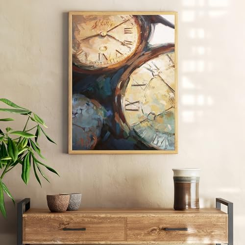 XSJDBYYQ Paint by Numbers Kit for Adults Beginner,Clock Oil Painting Kit Adult Paint by Number Kits on Canvas, Paint by Easy Acrylic Painting Home Wall Decor 12x16 Inch - Image 4