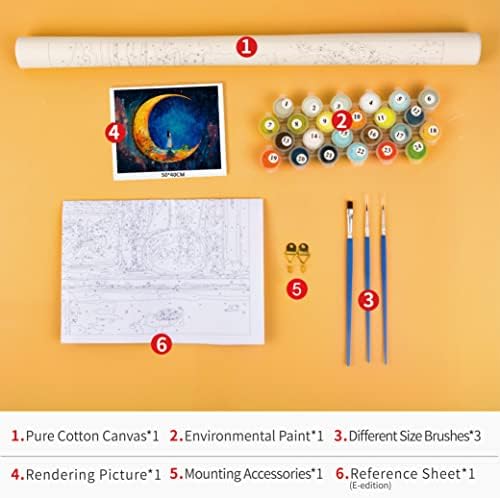 TUMOVO Moon and Maiden Paint by Numbers Craft Kit for Adults - Image 3