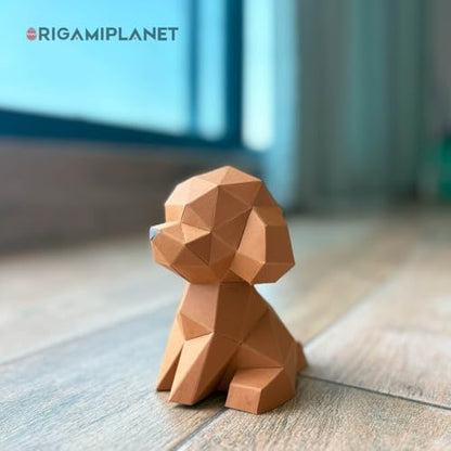 Teddy 3D Origami Paper Craft Kit, Easy DIY Pre-Cut Puppies Paper Sculpture Model for Adults, Cute Animal Handmade Home Decor Papercraft Gift Set for Beginners - Image 3
