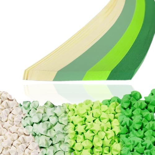 Origami Paper Stars, Colorful Handcraft Origami Lucky Star Paper DIY Paper Arts Creativity Hand Art Crafts(Green gradient 540 sheets) by Hvogvok