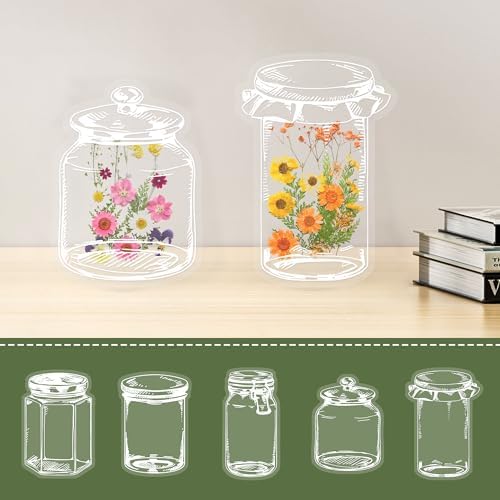 Large Size Transparent Dried Flower Bookmarks, 20 PCS Handmade DIY Flower Page Clips,World in Bottle-Making Stunning Herbarium(Mason Jars) - Image 2