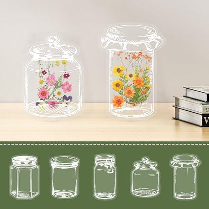 Large Size Transparent Dried Flower Bookmarks, 20 PCS Handmade DIY Flower Page Clips,World in Bottle-Making Stunning Herbarium(Mason Jars) - Image 2