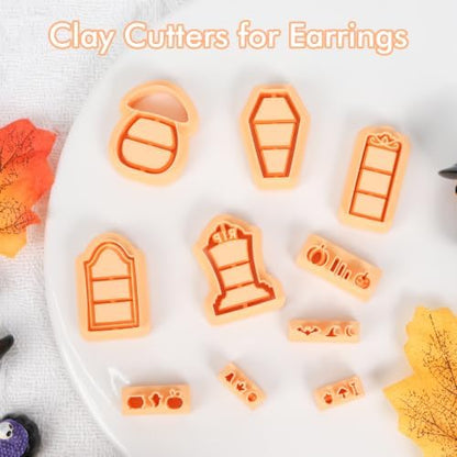 Puocaon Halloween Bookshelf Polymer Clay Cutters for Jewelry Earring Making - Image 4